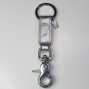 NWOT Coach Metallic Silver key chain